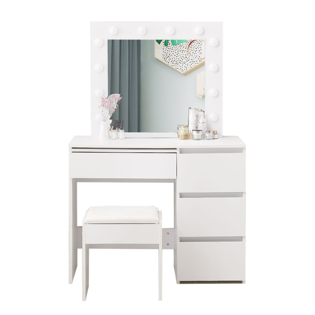 Levede Dressing Table tool Set LED Makeup Mirror Jewellery organizer Cabinet With 12 Bulbs Type2 Deals499