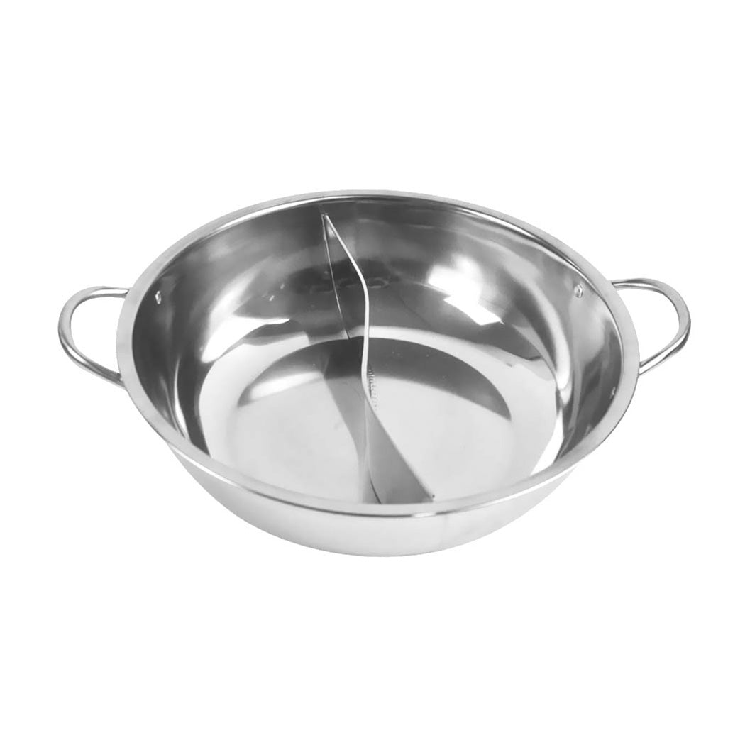 34cm Stainless Steel Twin Mandarin Duck Hot Pot Induction Cooker With Lid Deals499
