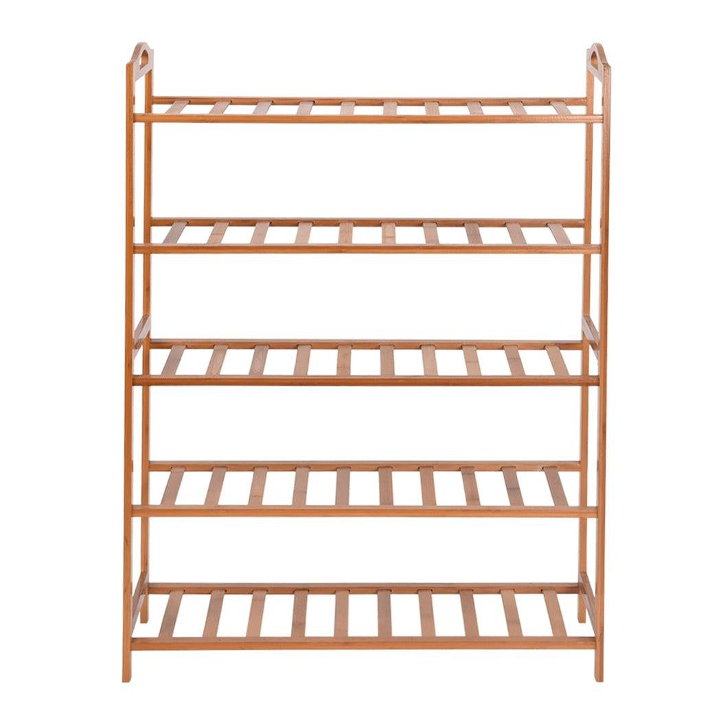 Levede 5 Tiers Bamboo Shoe Rack Storage Organizer Wooden Shelf Stand Shelves Deals499