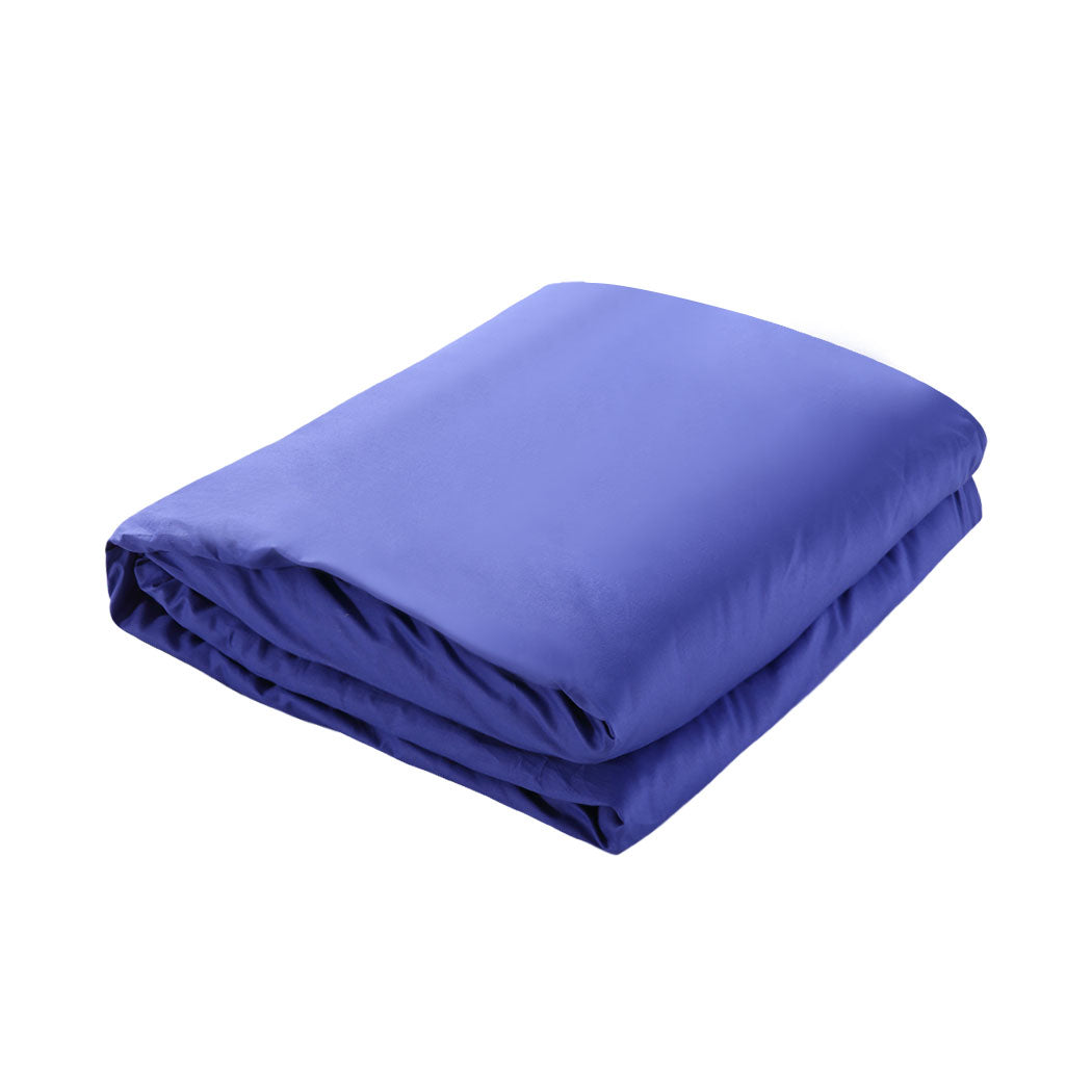 DreamZ 121x92cm Cotton Anti Anxiety Weighted Blanket Cover Protector Blue DreamZ