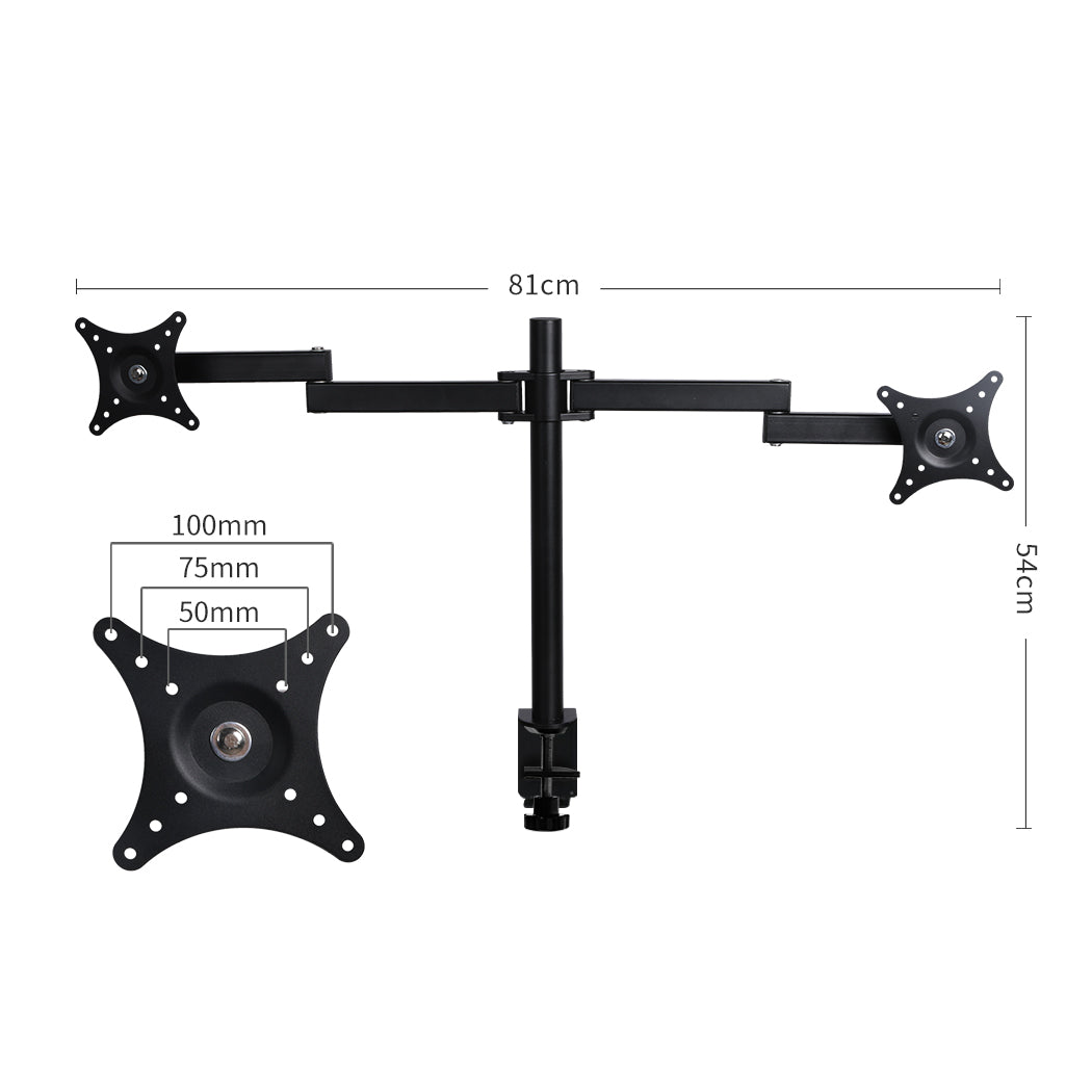 Dual HD LED Desk Mount Monitor Stand 2 Arm Display Bracket LCD Screen TV Holder Deals499