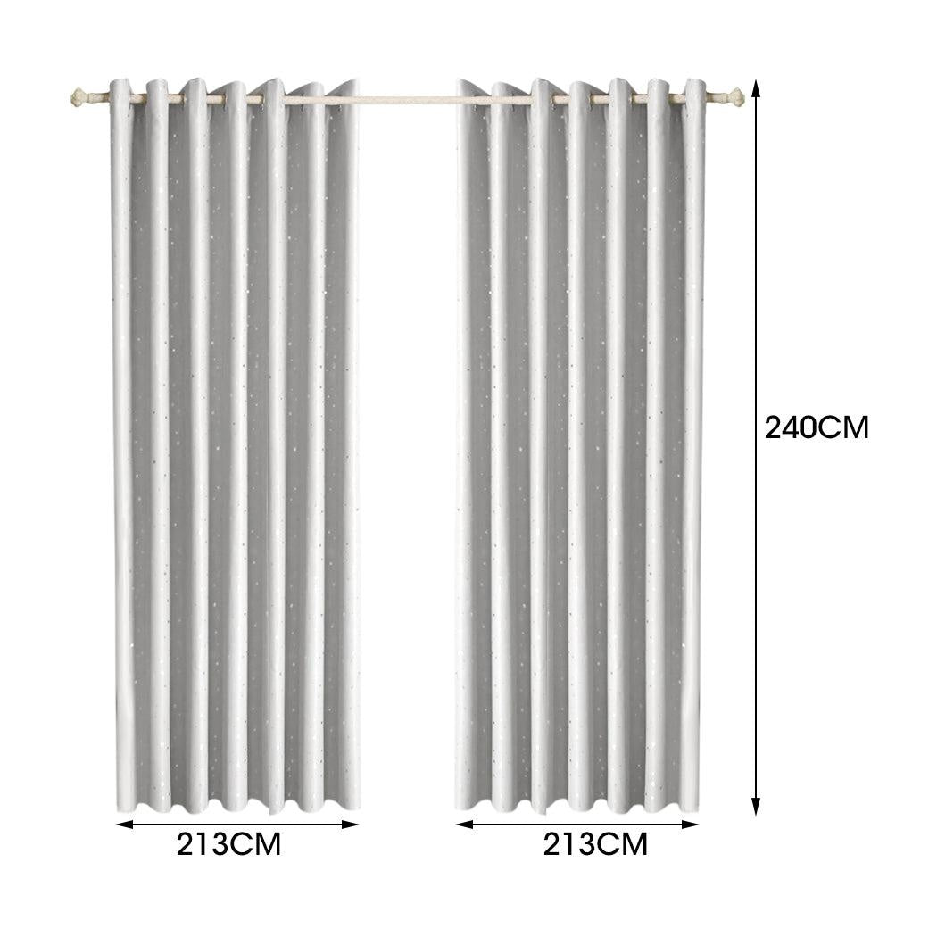 Star Blockout Blackout Curtains 3 Layers Eyelet Pure Fabric Room Darkening Deals499