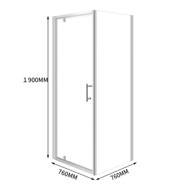 Levede Bath Shower Enclosure Screen Seal Strip Glass Shower Door 760x760x1900mm Deals499