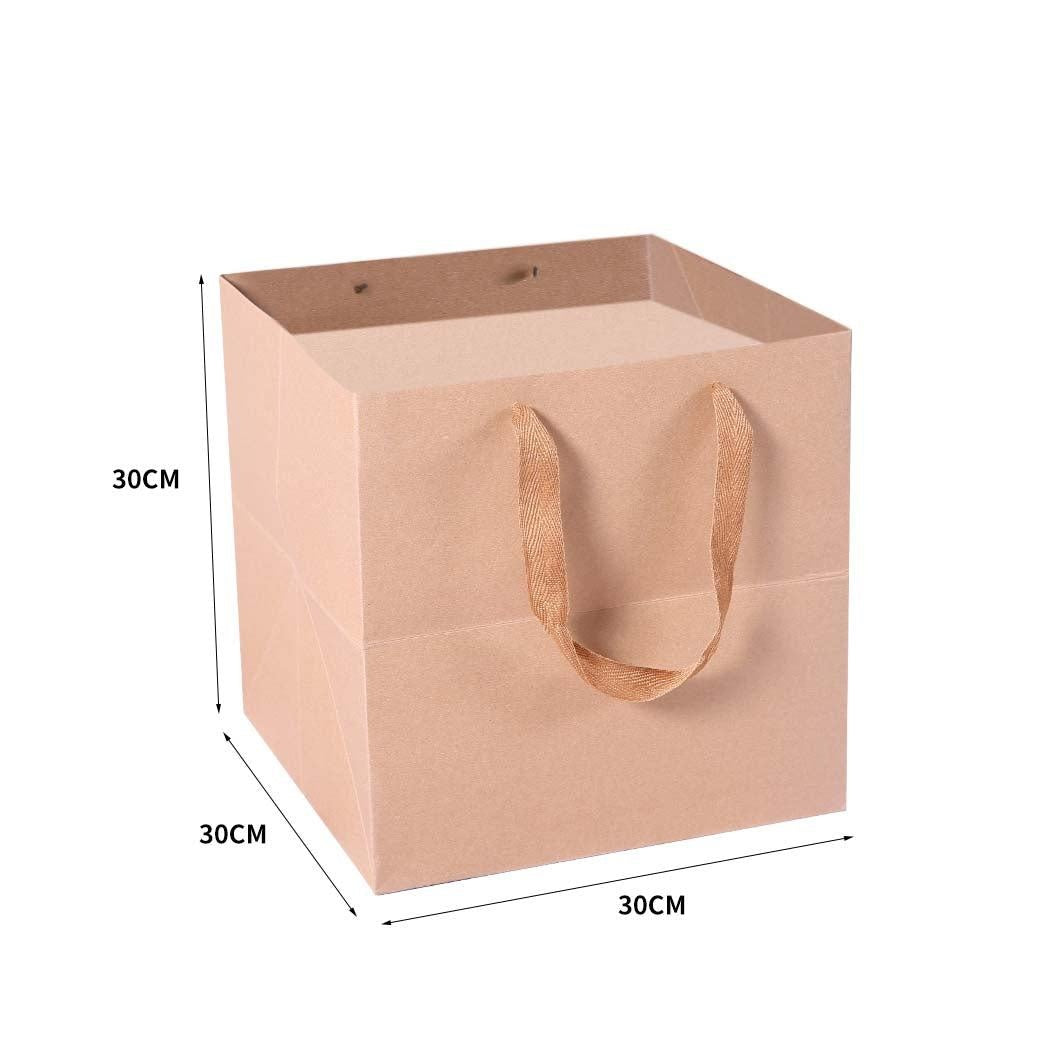 50x Brown Paper Bag Kraft Eco Recyclable Gift Carry Shopping Retail Bags Handles Deals499