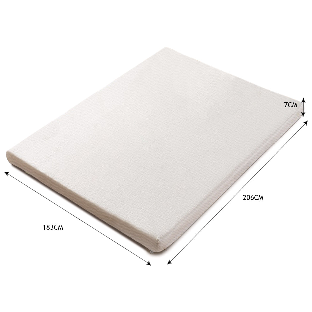 DreamZ 7cm Memory Foam Bed Mattress Topper Polyester Underlay Cover King Deals499