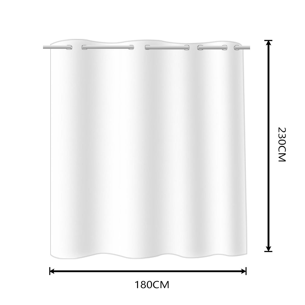 2x Blockout Curtains Panels 3 Layers with Gauze Room Darkening 180x230cm Black Deals499