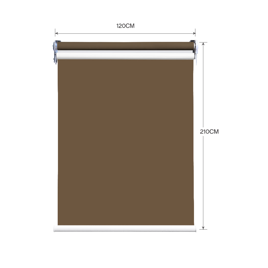 Modern Day/Night Double Roller Blinds Commercial Quality 120x210cm All White Deals499