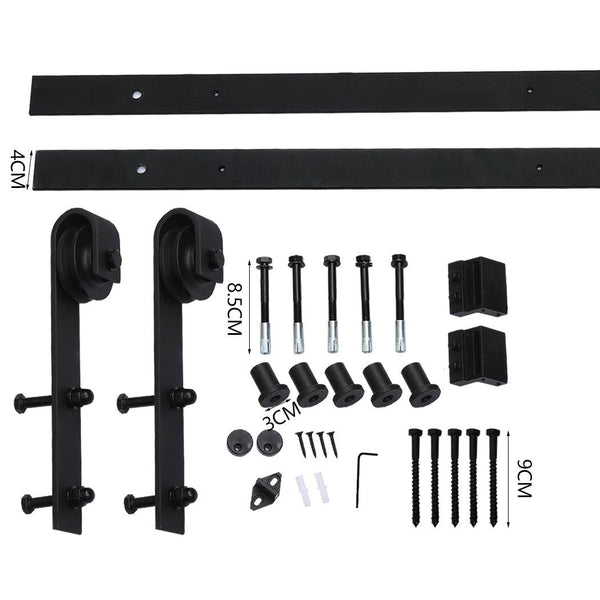 2M Antique Classic Style Single Sliding Barn Door Hardware Track Roller Kit Deals499