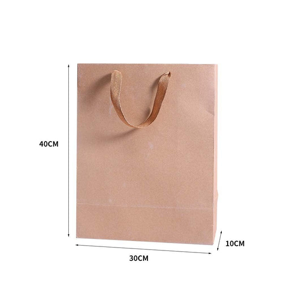 50x Brown Paper Bag Kraft Eco Recyclable Gift Carry Shopping Retail Bags Handles Deals499