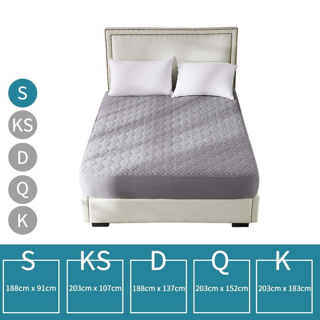 Dreamz Mattress Protector Topper Bamboo Charcoal Pillowtop Waterproof Single Deals499