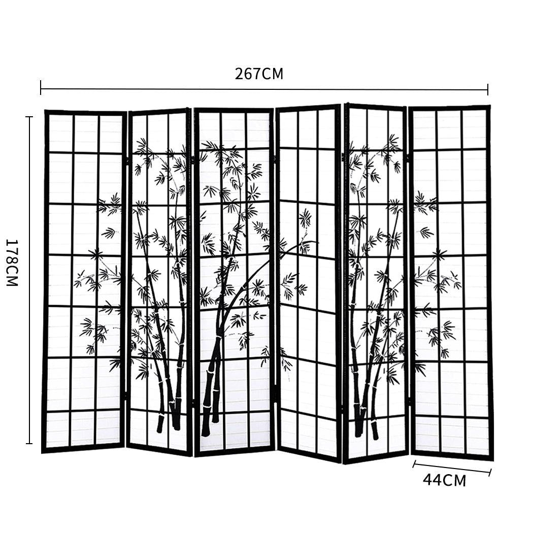Levede 6 Panel Free Standing Foldable Room Divider Privacy Screen Bamboo Print Deals499