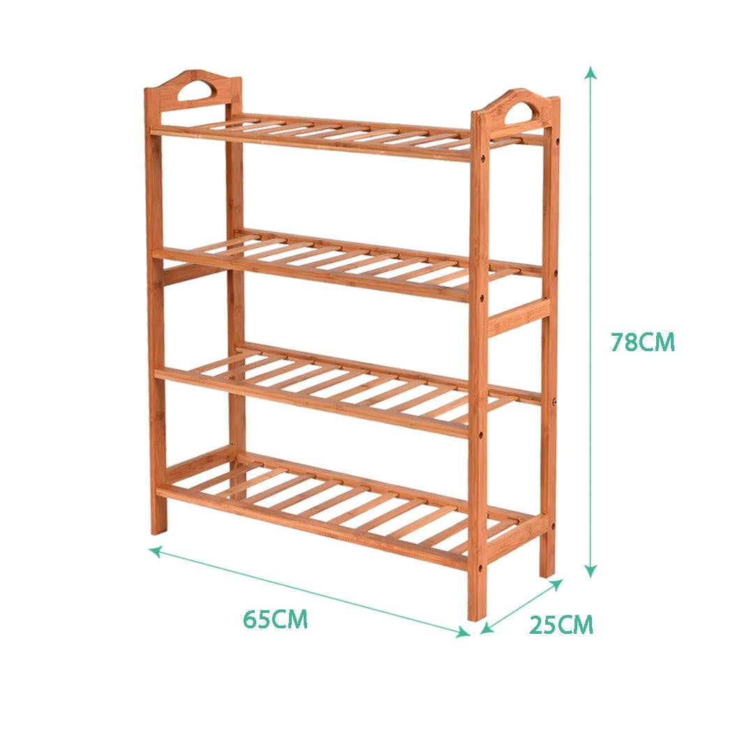 2x Levede 4 Tier Bamboo Shoe Rack Shoes Organizer Storage Shelves Stand Shelf Deals499