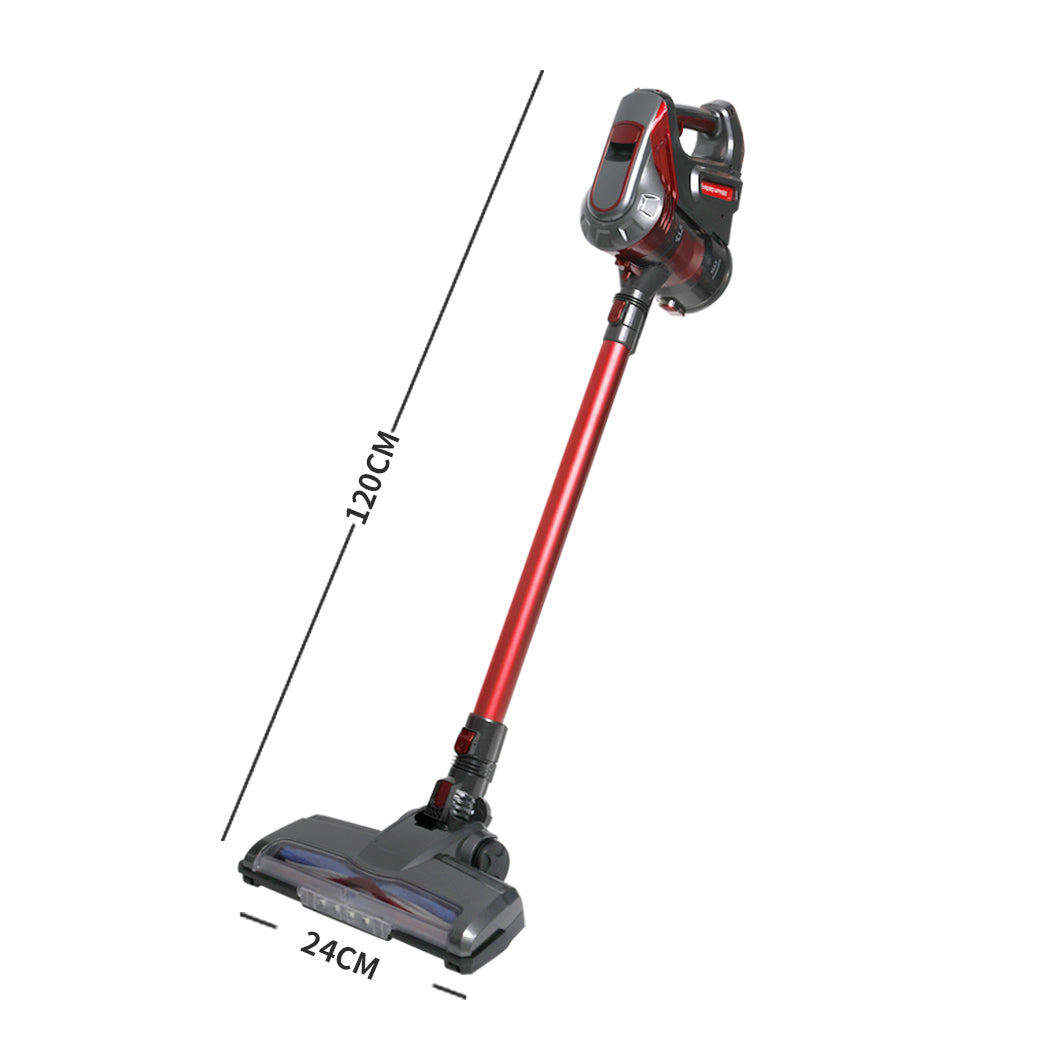 150W Handheld Vacuum Cleaner Cordless Stick Vac Bagless Rechargeable Wall Mounted Red Deals499