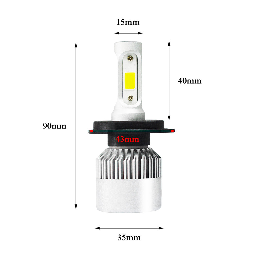 72W 9000LM H4 HB2 LED Headlight Kit Hi/Lo Beam Globe Bulbs 6500K White Deals499