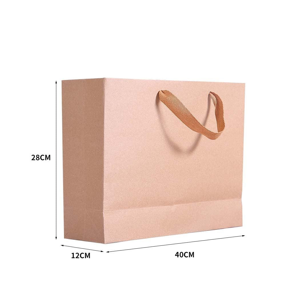 50x Brown Paper Bag Kraft Eco Recyclable Gift Carry Shopping Retail Bags Handles Deals499