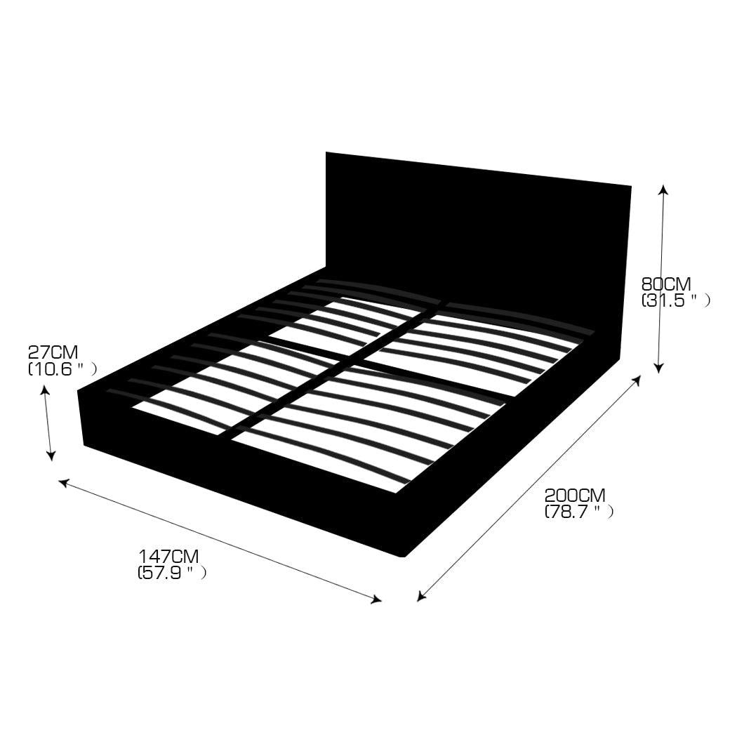 Levede Bed Frame Gas Lift Premium Leather Base Mattress Storage Double Black Deals499