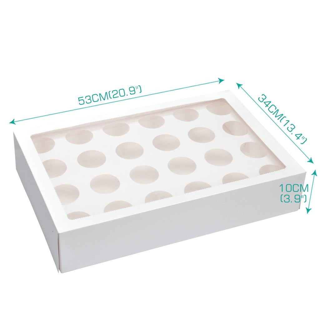 24 Holes Cupcake Boxes 5/20 Pk Window Face With Inserts Cake Boxes Board Deals499