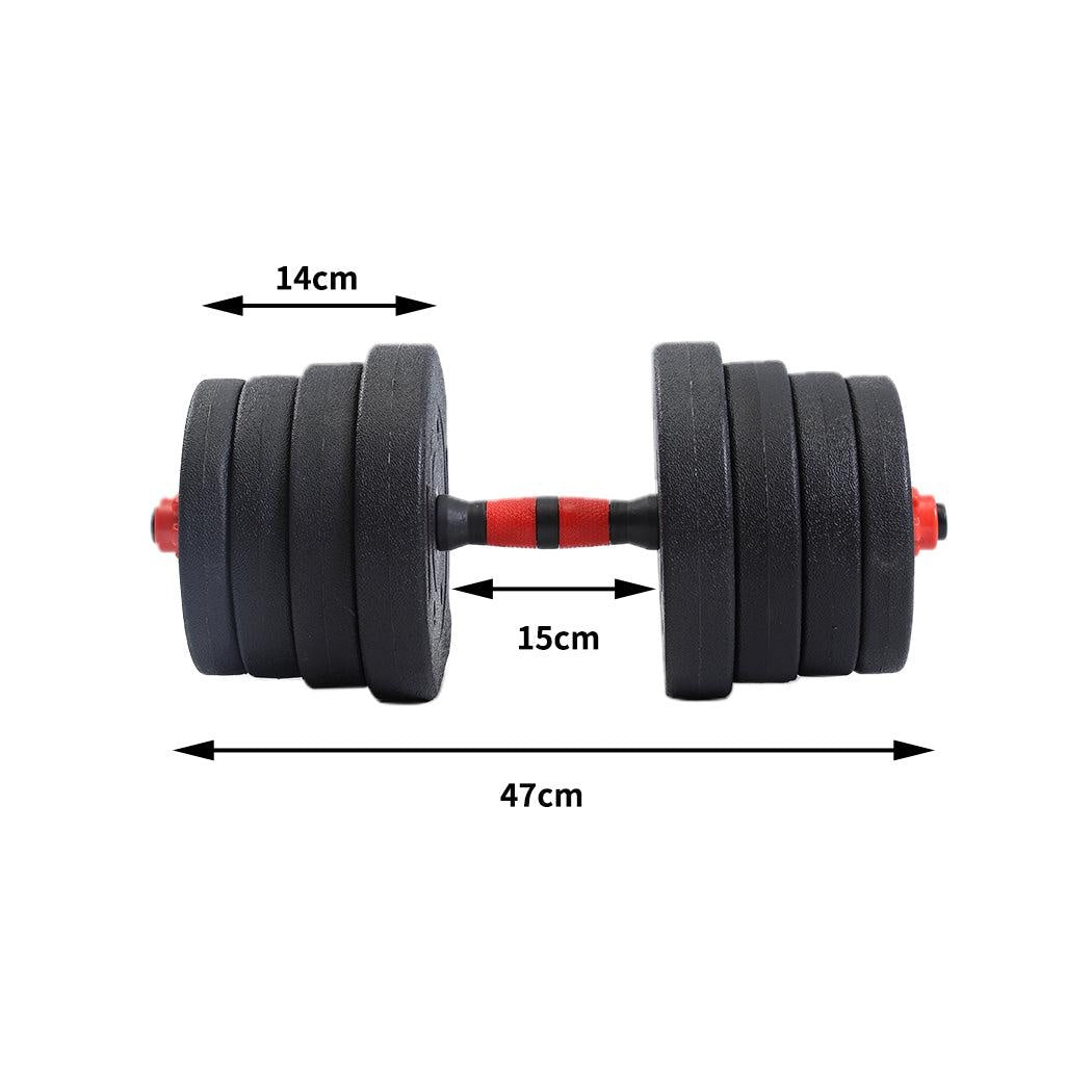 Dumbbells Barbell Weight Set 30KG Adjustable Rubber Home GYM Exercise Fitness Deals499