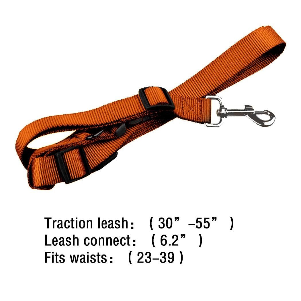 Adjustable Dog Hands Free Leash Waist Belt Buddy Jogging Walking Running Orange Deals499