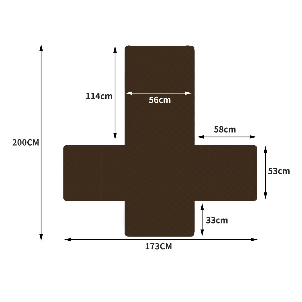 Sofa Cover Couch Lounge Protector Quilted Slipcovers Waterproof Coffee 173cm x 200cm Deals499
