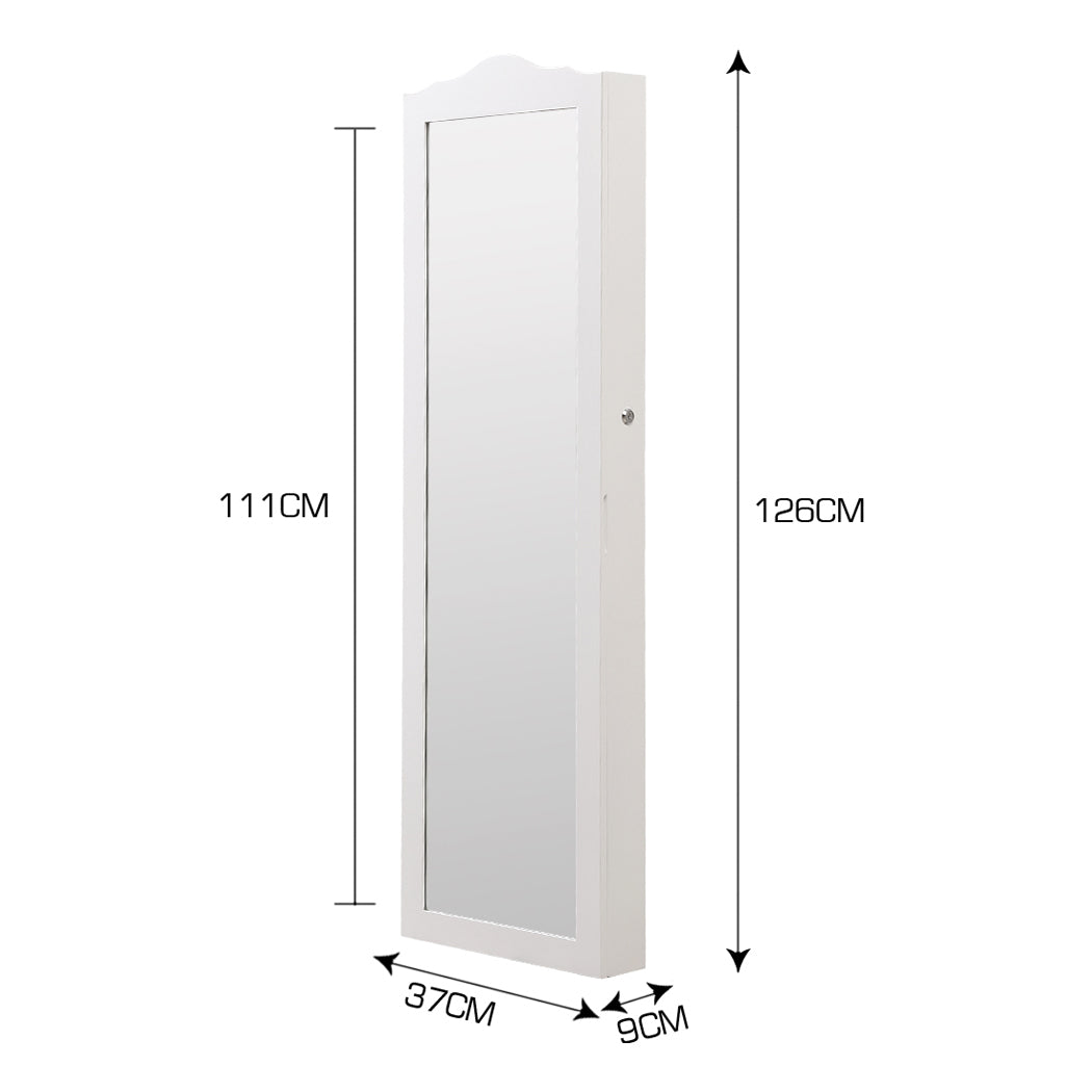Mirror Jewellery Cabinet Makeup Storage Ear Ring Necklace Box With Led Light New Deals499