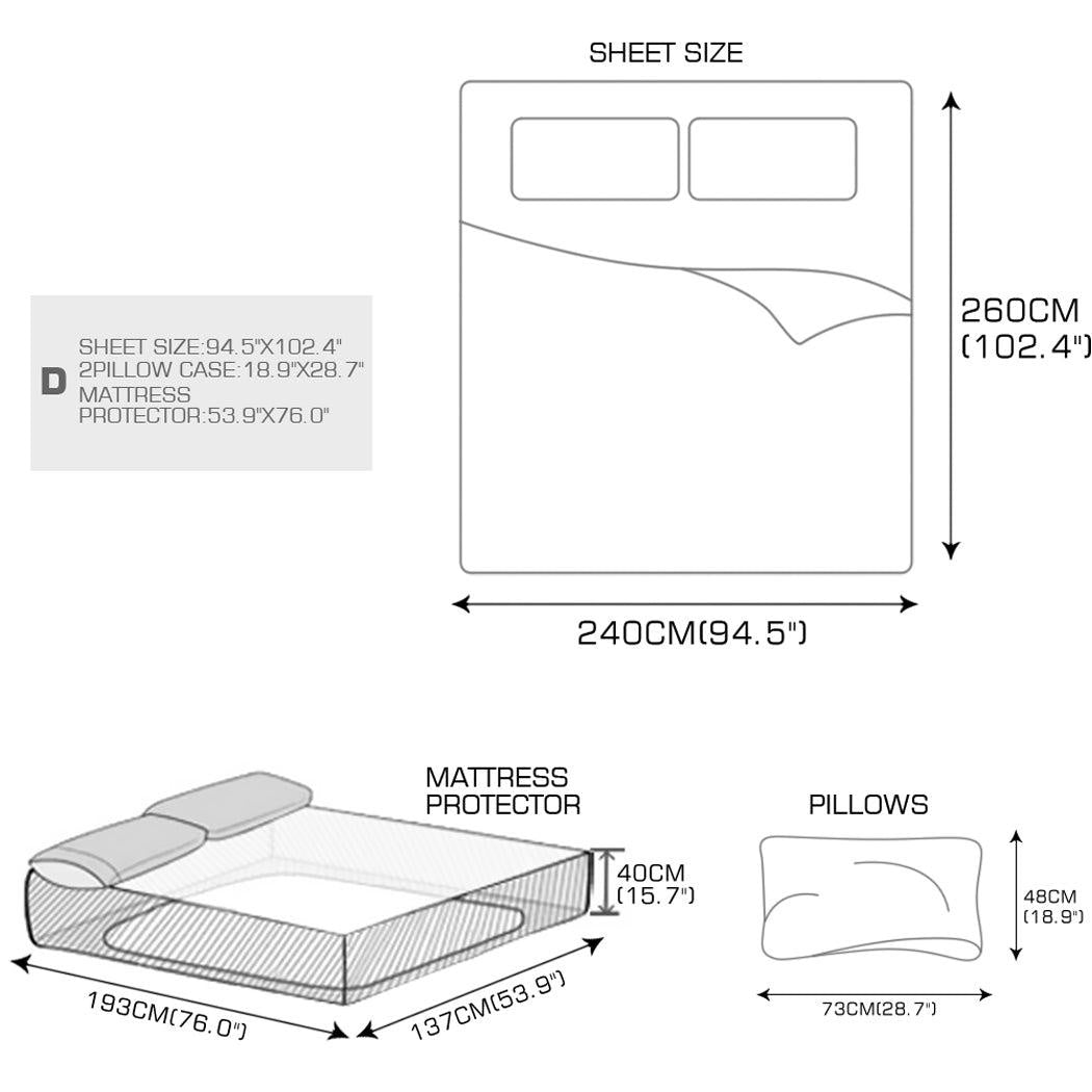 DreamZ 4 Pcs Natural Bamboo Cotton Bed Sheet Set Size Double Bluish Grey Deals499
