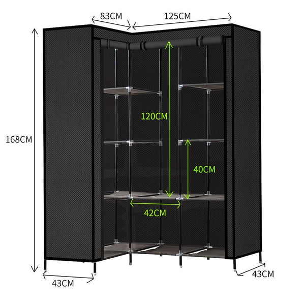 Levede Portable Clothes Closet Wardrobe Storage Cloth Organiser Unit Shelf Rack Deals499