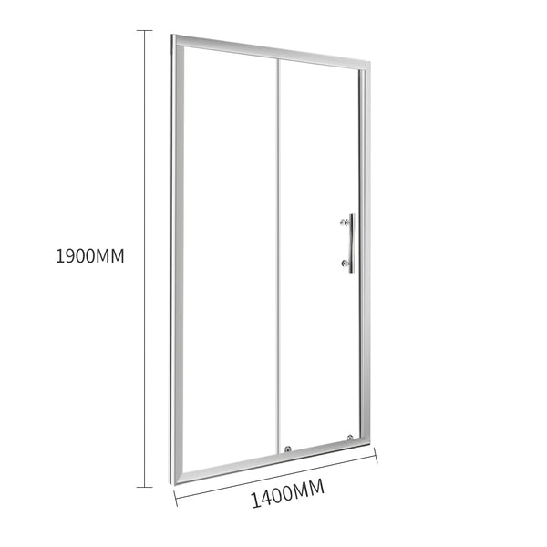 Levede Bath Shower Enclosure Screen Seal Strip Glass Shower Door 1400x1900mm Deals499