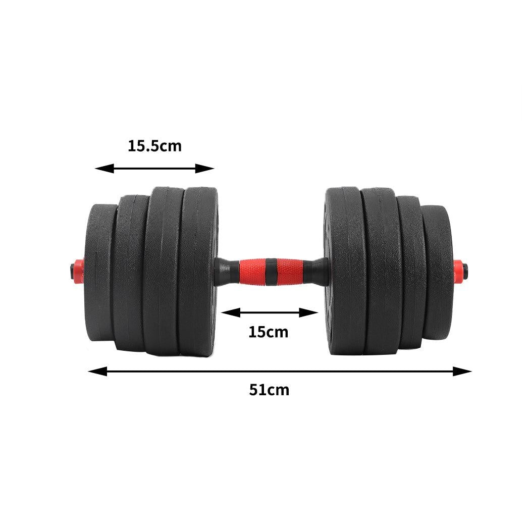 Dumbbells Barbell Weight Set 40KG Adjustable Rubber Home GYM Exercise Fitness Deals499