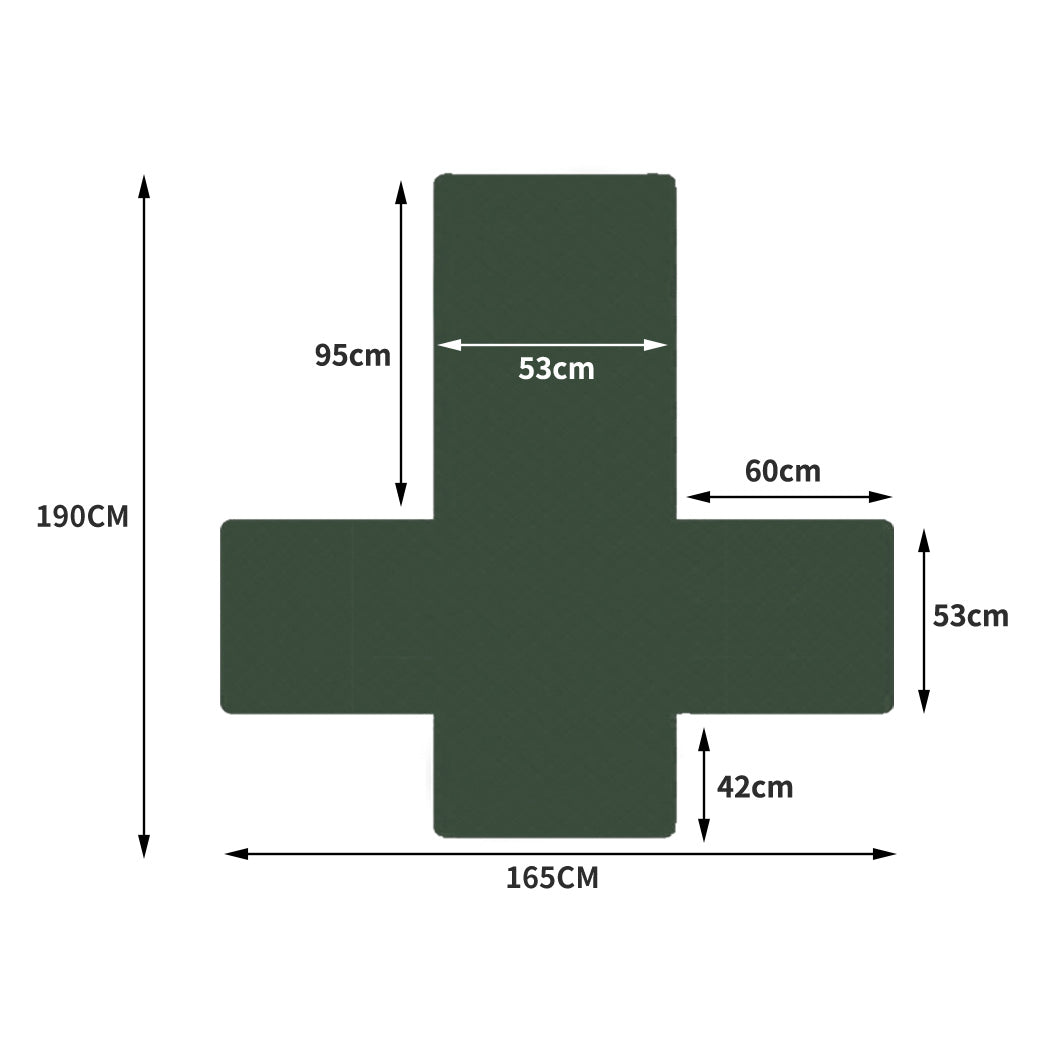 Sofa Cover Couch Lounge Protector Quilted Slipcovers Waterproof Coffee and Khaki 165cm x 190cm Deals499