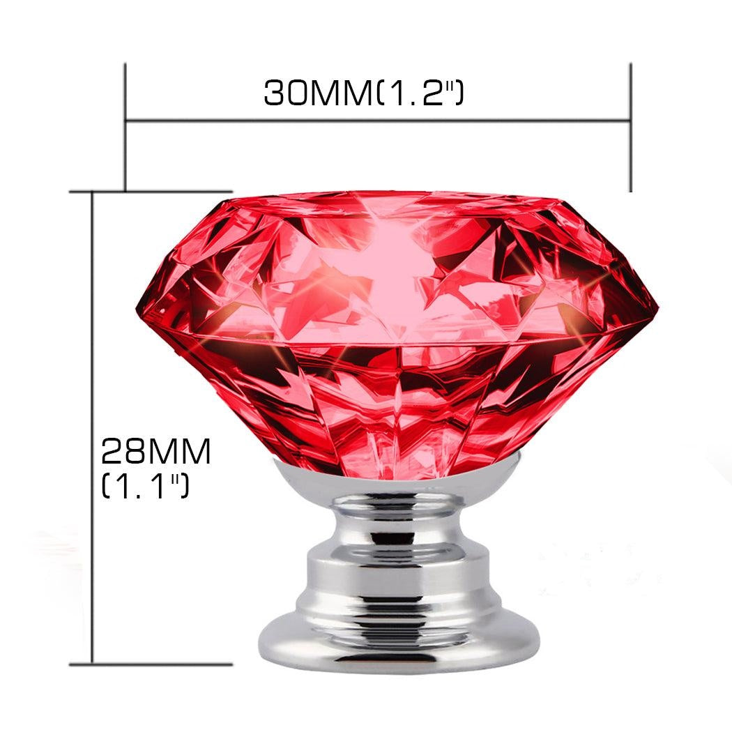10 Pcs 30mm Clear Diamond Shape Glass Door Knob Drawer Cabinet Handle Deals499