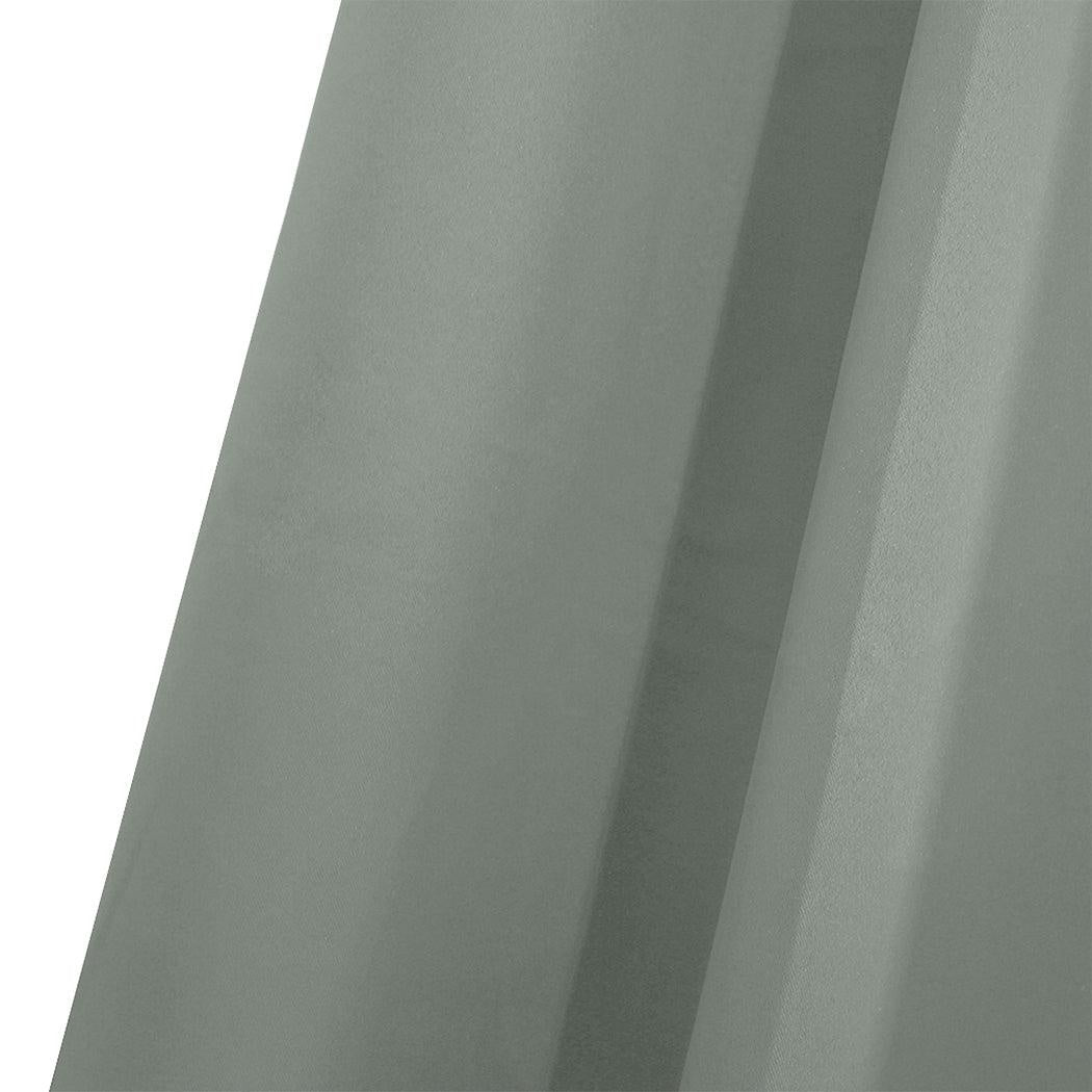2x Blockout Curtains Panels 3 Layers Eyelet Room Darkening 240x230cm Grey Deals499