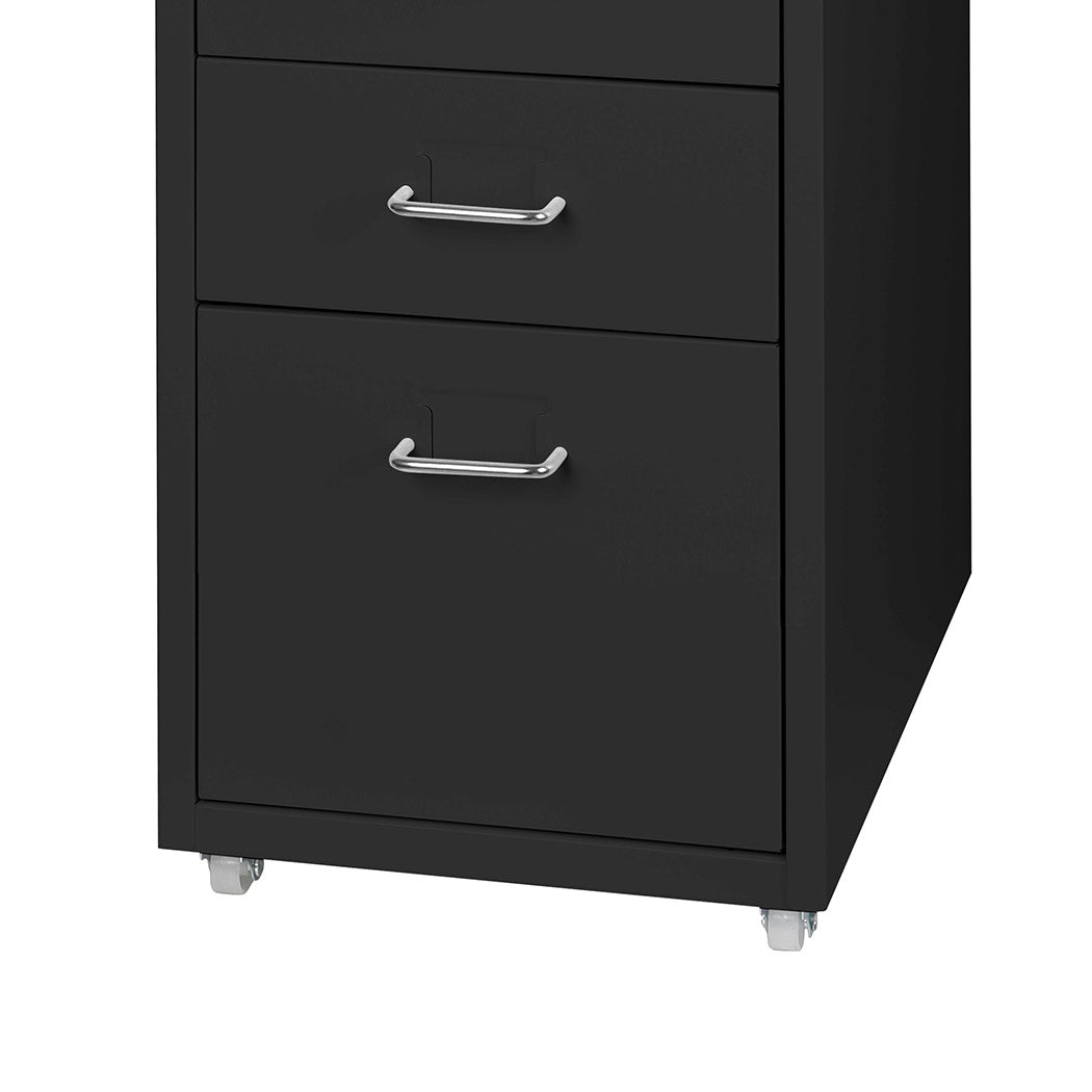 5 Drawers Portable Cabinet Rack Storage Steel Stackable Organiser Stand Black Deals499