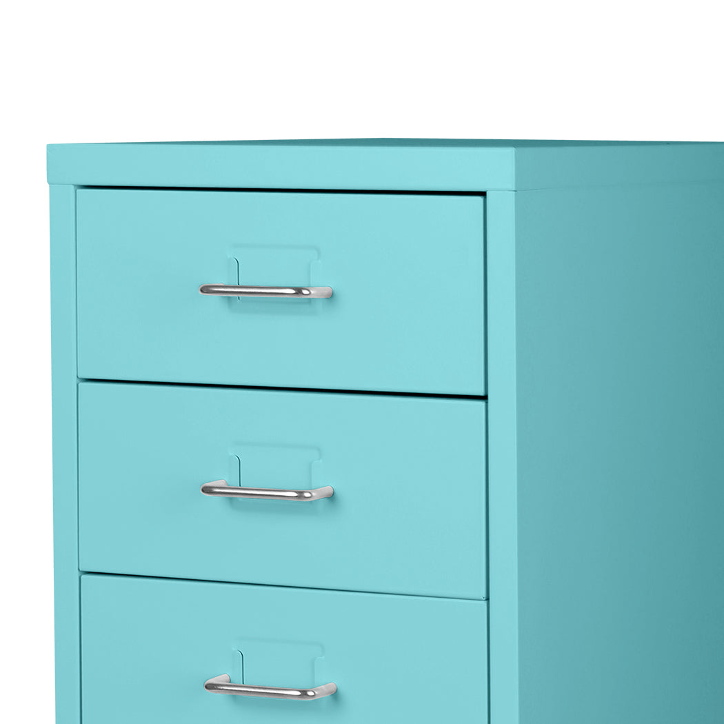 Filing Cabinet Storage Cabinets Steel Metal Home Office Organise 6 Drawer Blue Deals499