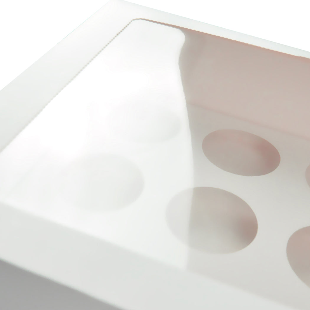 24 Holes Cupcake Boxes 5/20 Pk Window Face With Inserts Cake Boxes Board Deals499