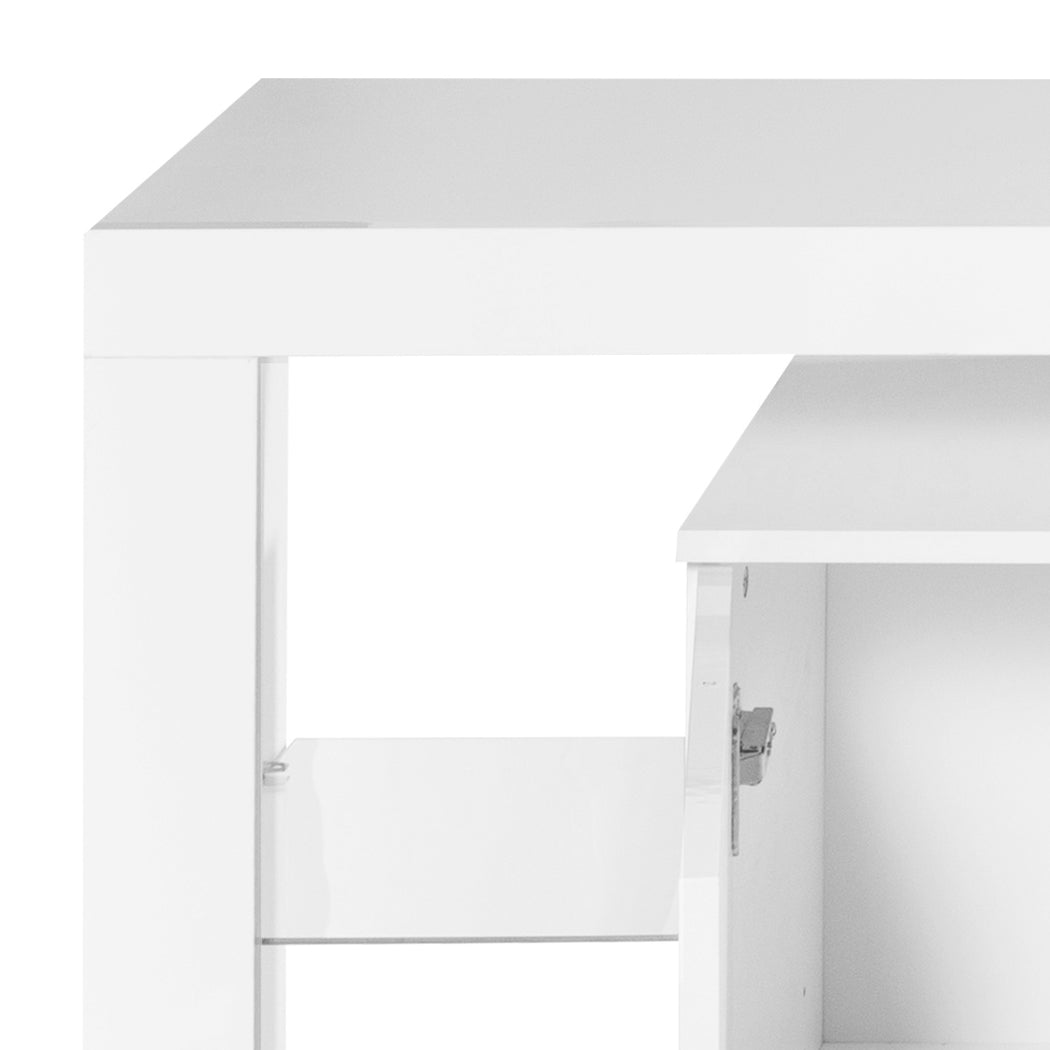 Levede Buffet Sideboard Cabinet Storage Modern High Gloss Cupboard Drawers White 192cm Deals499
