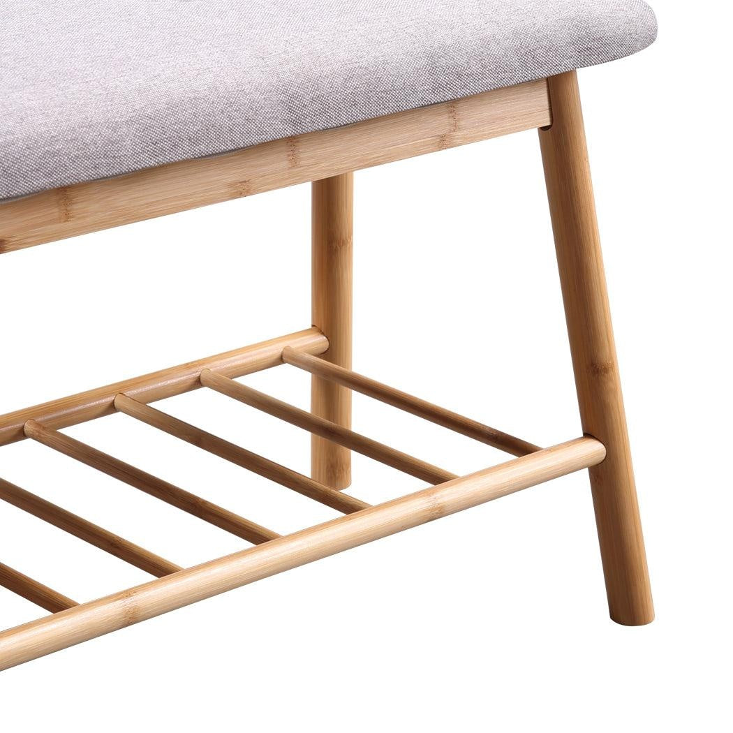 Shoe Bench Bamboo Shoes Storage Cushion Seat Rack Shelf Cabinet Organiser L Deals499