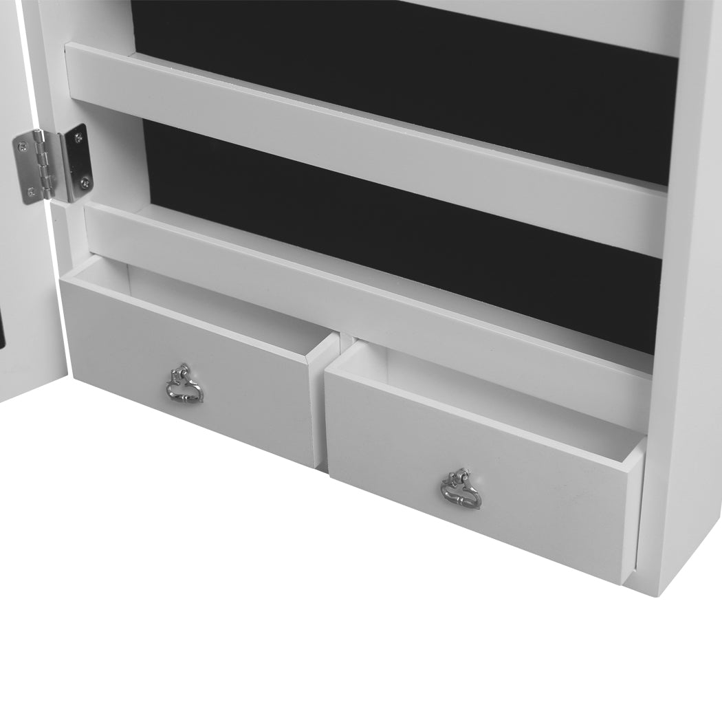 Mirror Jewellery Cabinet Makeup Storage Ear Ring Necklace Box With Led Light New Deals499