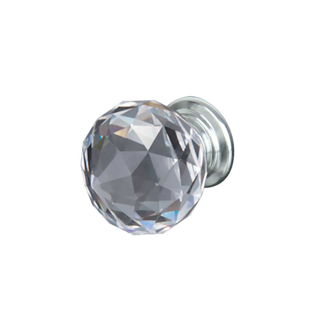 30mm 10Pack Clear Crystal Glass Door Pull Knobs Knob Drawer Handle Cabinet +Screw Deals499