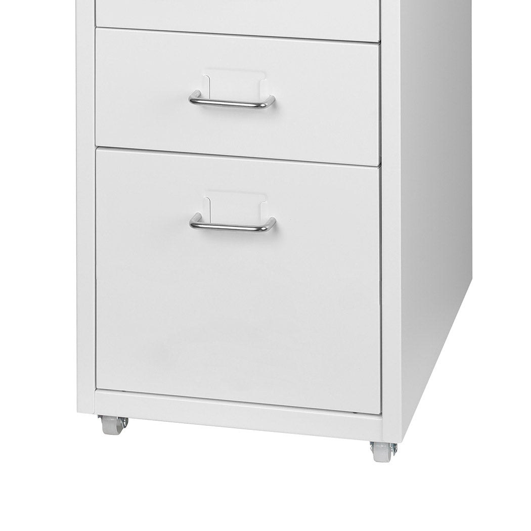 5 Drawers Portable Cabinet Rack Storage Steel Stackable Organiser Stand White Deals499
