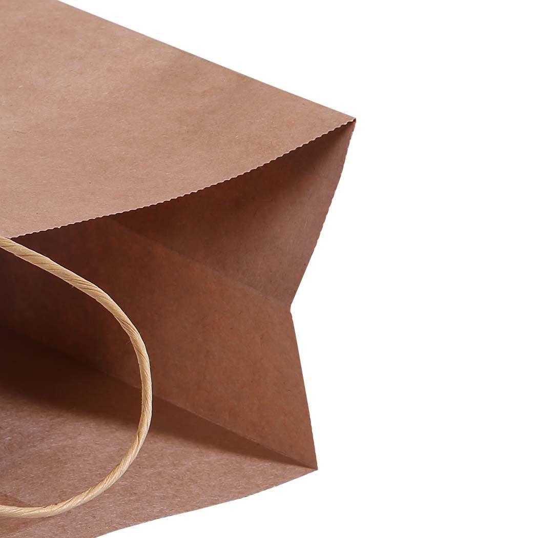 50x Brown Paper Bag Kraft Eco Recyclable Gift Carry Shopping Retail Bags Handles Deals499