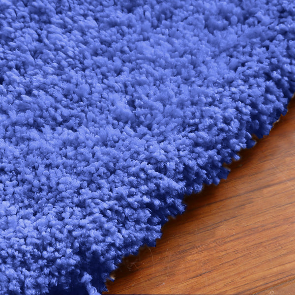 Ultra Soft Anti Slip Rectangle Plush Shaggy Floor Rug Carpet in Blue 160x225cm Deals499