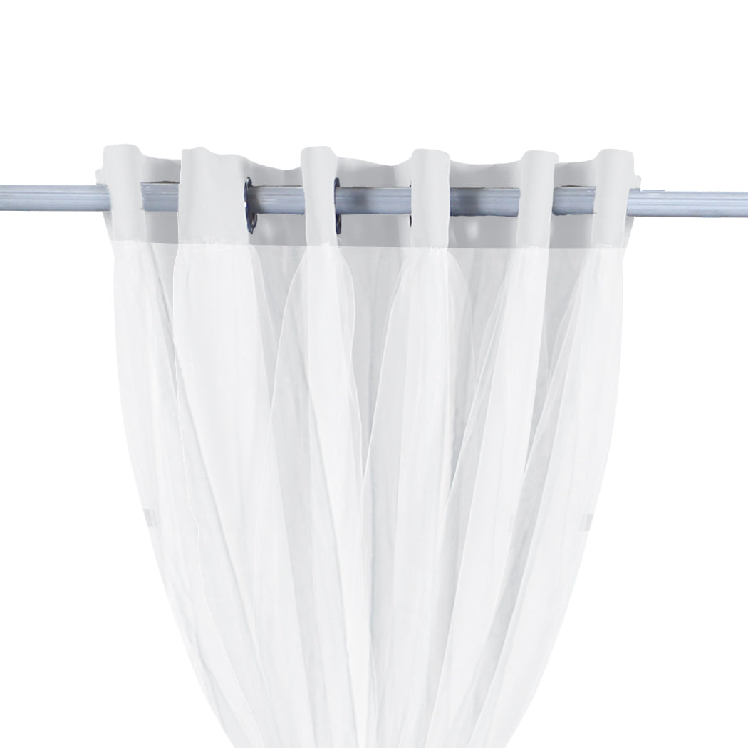 2x Blockout Curtains Panels 3 Layers with Gauze Room Darkening 240x230cm Grey Deals499