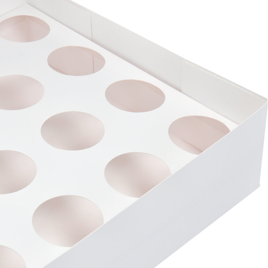 24 Holes Cupcake Boxes 5/20 Pk Window Face With Inserts Cake Boxes Board Deals499
