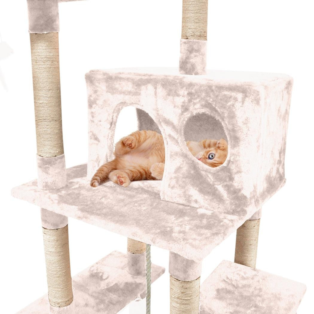 PaWz 1.83M Cat Scratching Post Tree Gym House Condo Furniture Scratcher Tower Cream Deals499