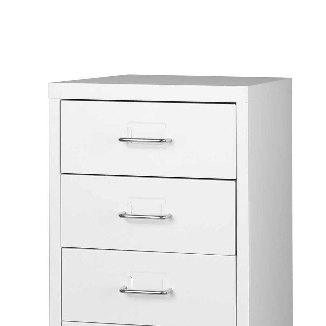 5 Drawers Portable Cabinet Rack Storage Steel Stackable Organiser Stand White Deals499