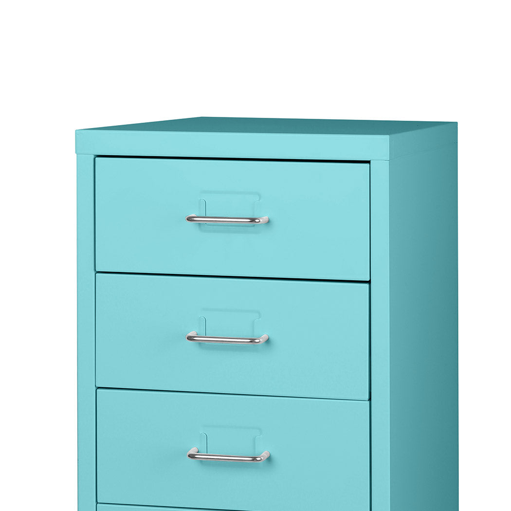5 Drawers Portable Cabinet Rack Storage Steel Stackable Organiser Stand Blue Deals499