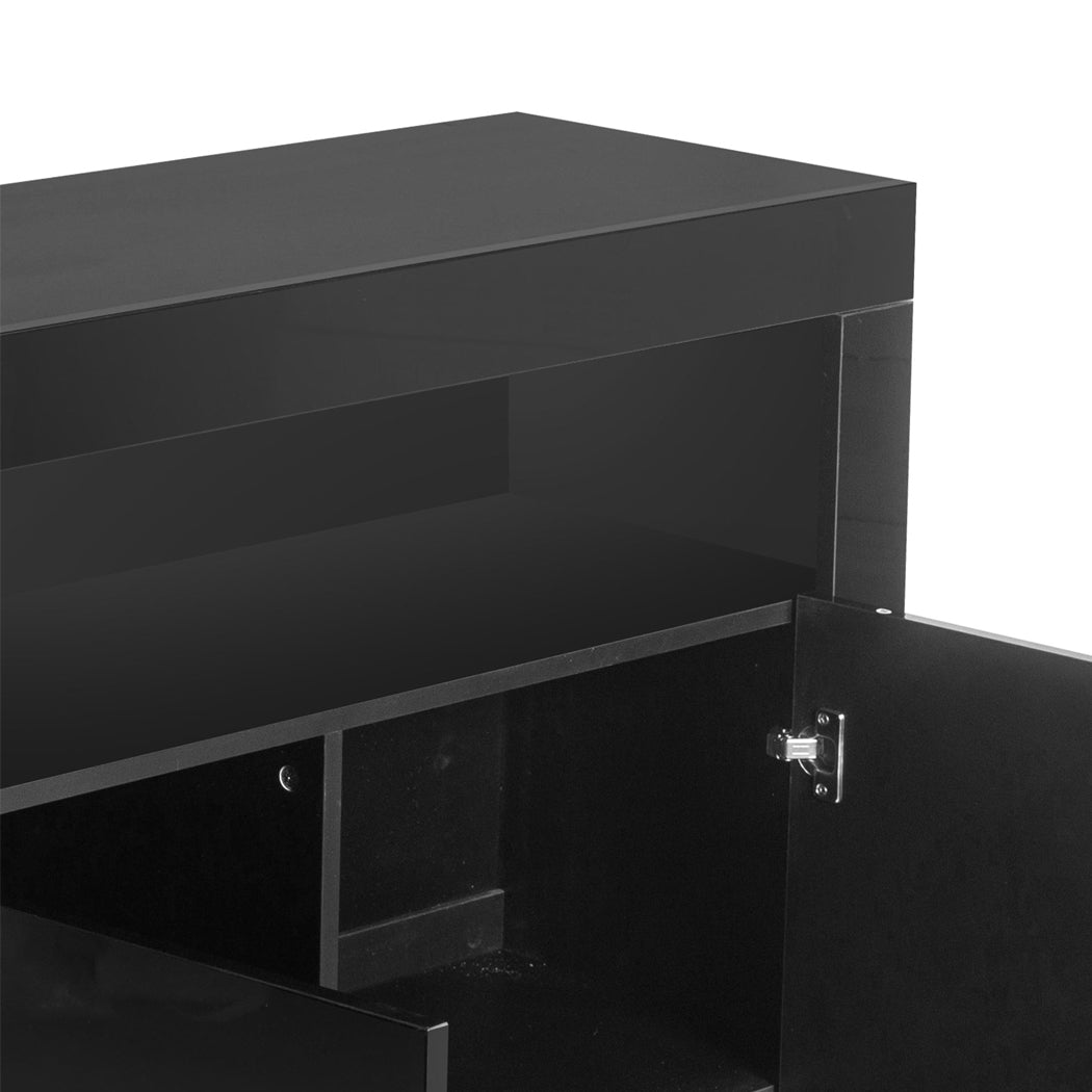 Levede Buffet Sideboard Storage Cabinet Modern High Gloss Furniture LED Black Deals499