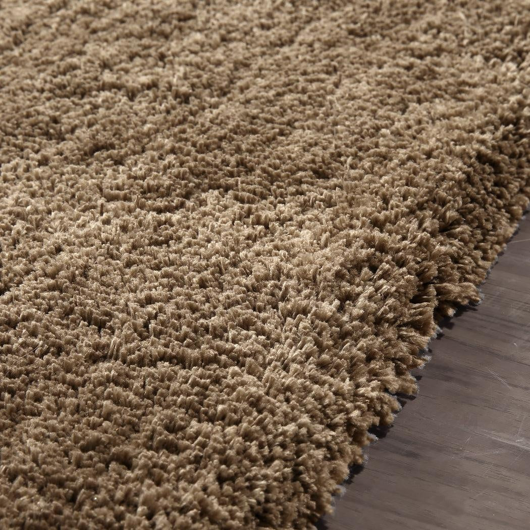 Ultra Soft Anti Slip Rectangle Plush Shaggy Floor Rug Carpet in Taupe 90x150cm Deals499