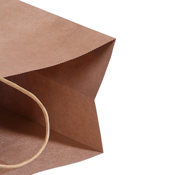 50x Brown Paper Bag Kraft Eco Recyclable Gift Carry Shopping Retail Bags Handles Deals499